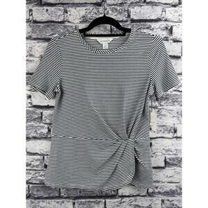 Liz Claiborne Black & White Striped Top